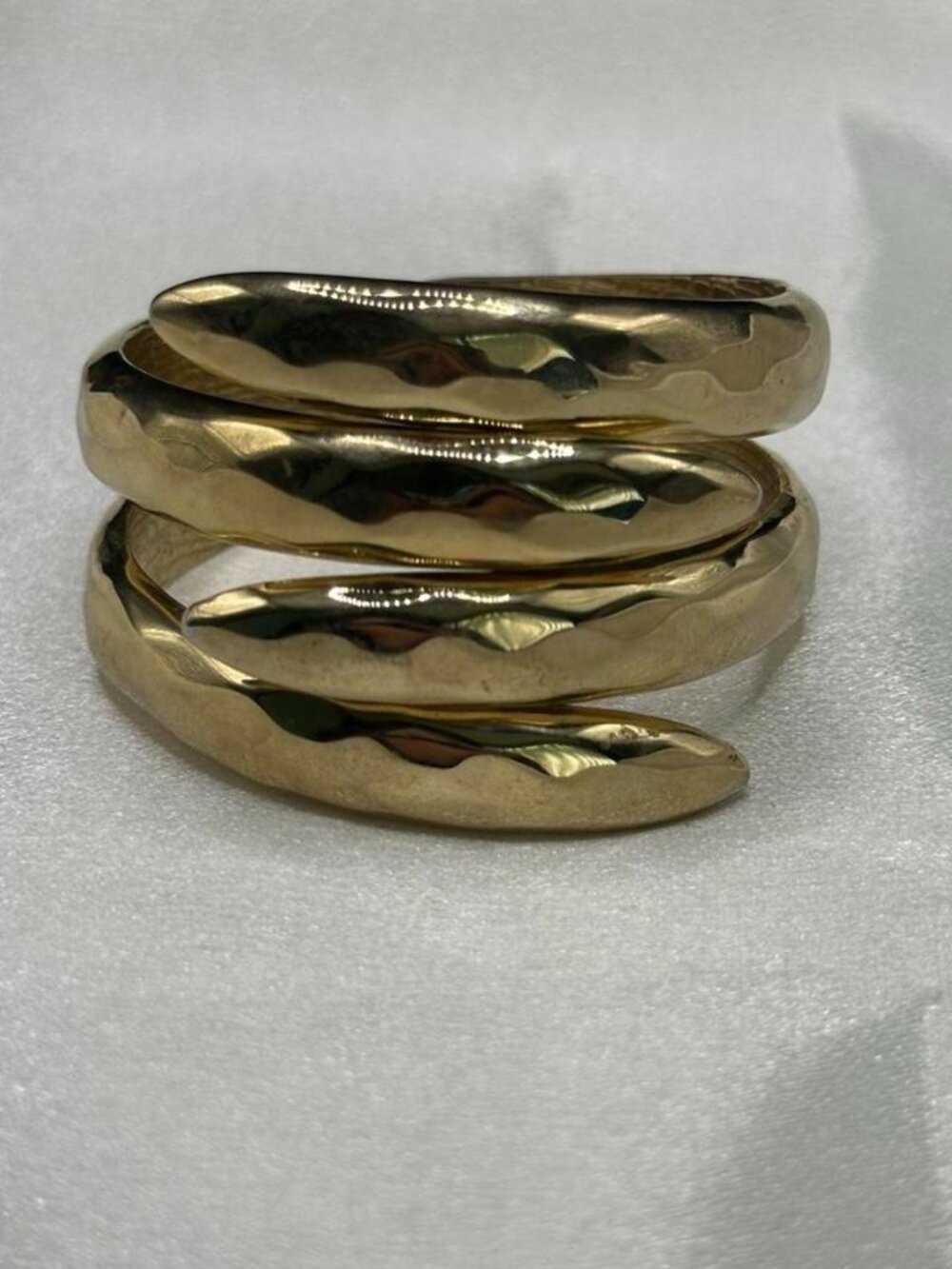 Vintage 1990's Hammered Goldtone Claw Cuff Bracelet